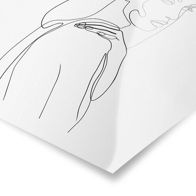Quadros preto e branco Line Art Woman's Shoulder Black And White