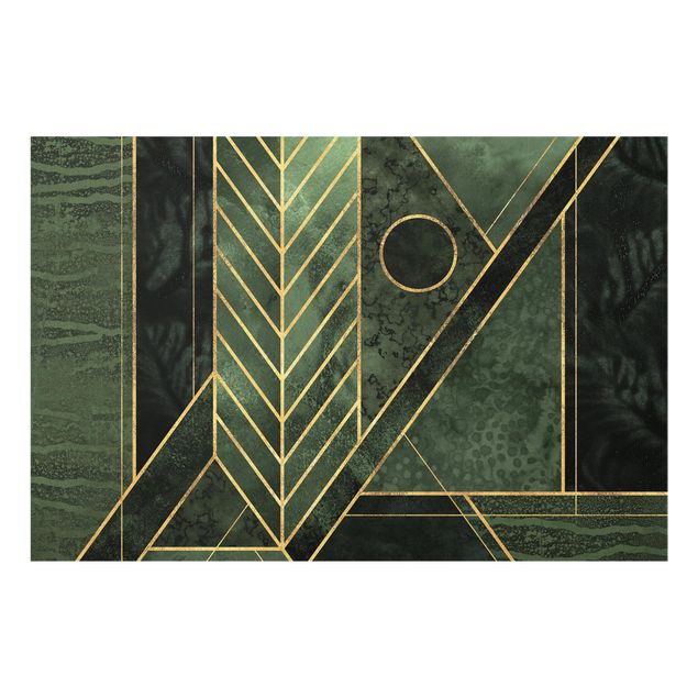 Quadros de Elisabeth Fredriksson Geometric Shapes Emerald Gold