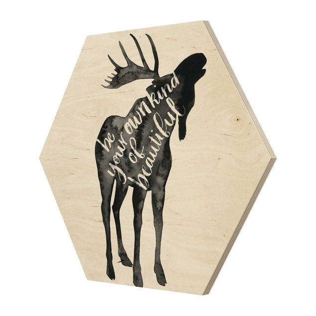 Quadros hexagonais Animals With Wisdom - Elk