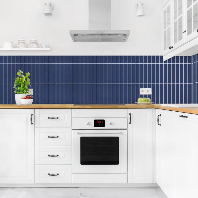 Backsplash de cozinha imitação azulejos Subway Tiles - Dark Blue