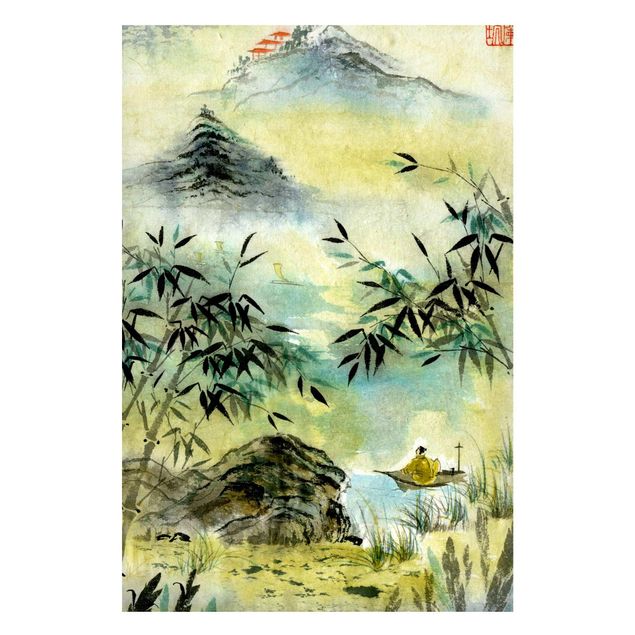 decoraçoes cozinha Japanese Watercolour Drawing Bamboo Forest