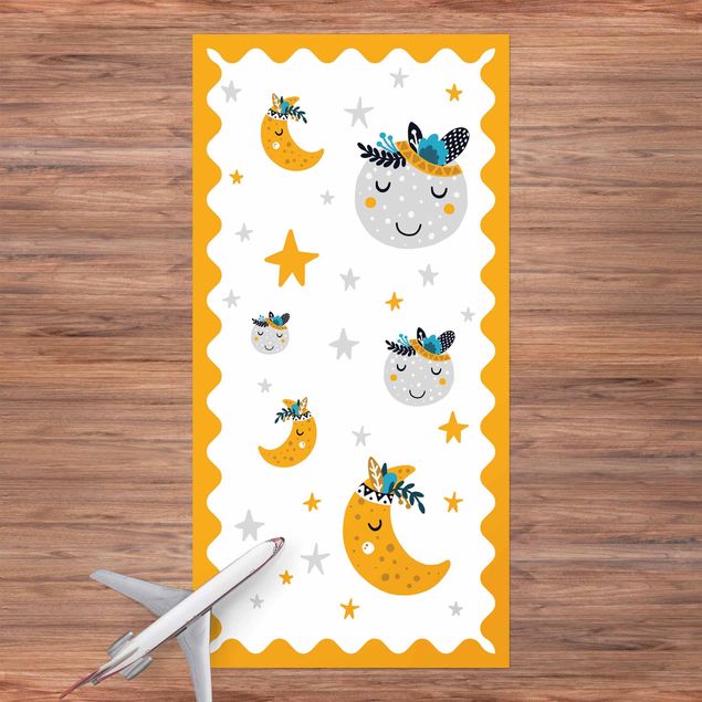 Tapete para varandas Sleaping Friends Moon And Stars With Frame