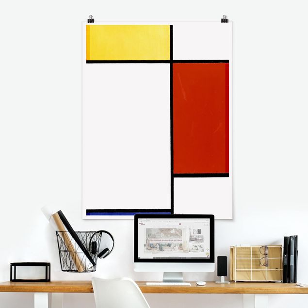 decoraçao para parede de cozinha Piet Mondrian - Composition I