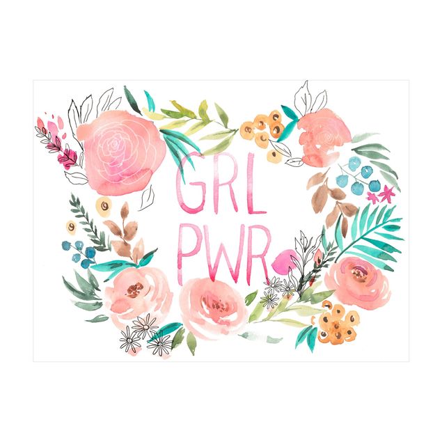Tapete branco Light Pink Flowers - Girl Power