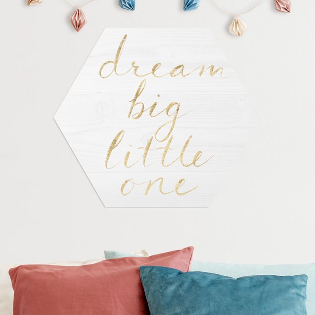 decoração para quartos infantis Wooden Wall White - Dream Big