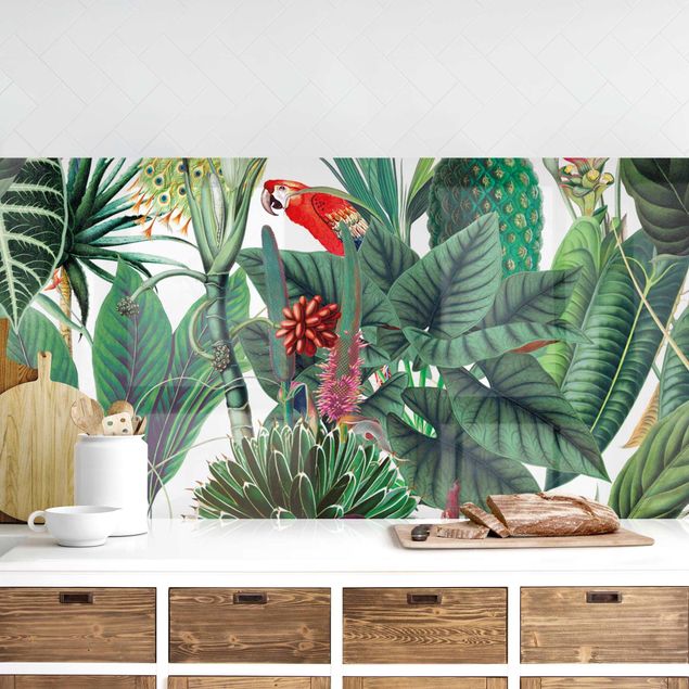 decoraçoes cozinha Colourful Tropical Rainforest Pattern