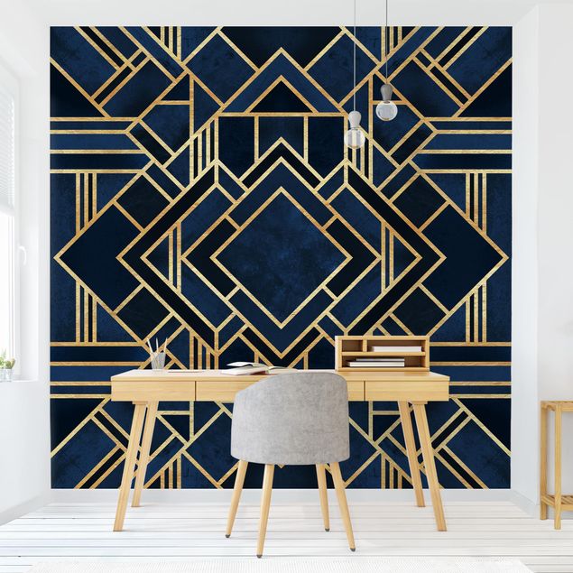 Papel de parede padrões Art Deco Gold