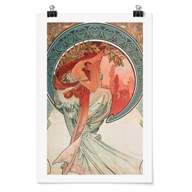 Posters quadros famosos Alfons Mucha - Four Arts - Poetry