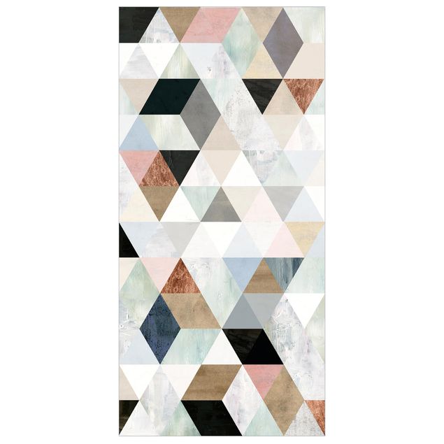 Divisórias de ambiente Watercolour Mosaic With Triangles I