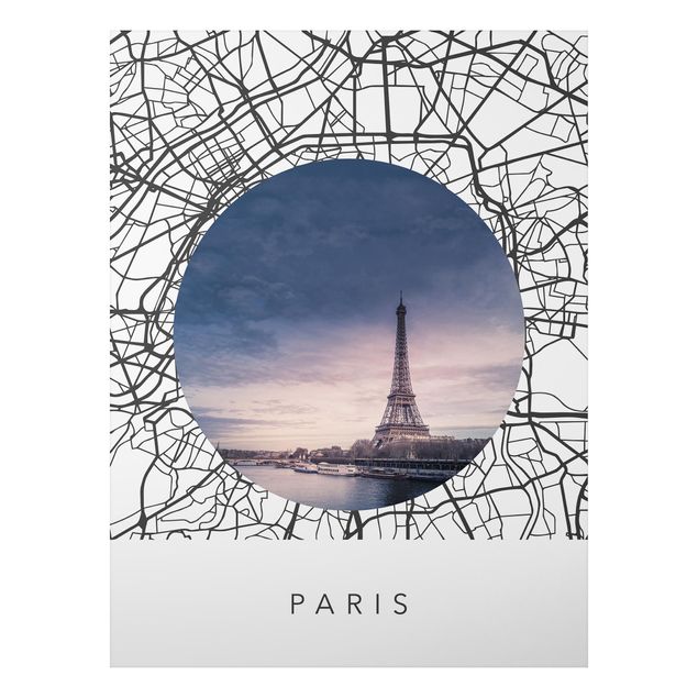 Quadros Paris Map Collage Paris