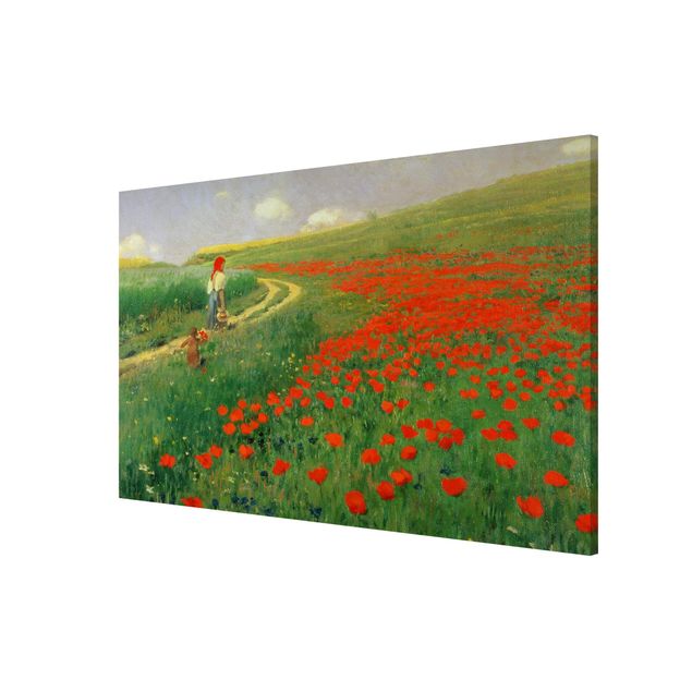 Quadros por movimento artístico Pál Szinyei-Merse - Summer Landscape With A Blossoming Poppy