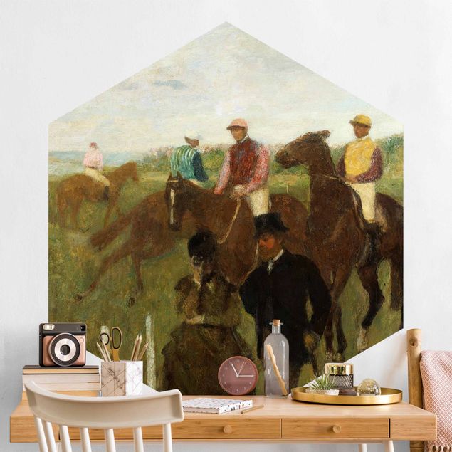 decoraçao para parede de cozinha Edgar Degas - Jockeys On Race Track