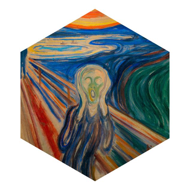 Papel de parede hexagonal Edvard Munch - The Scream