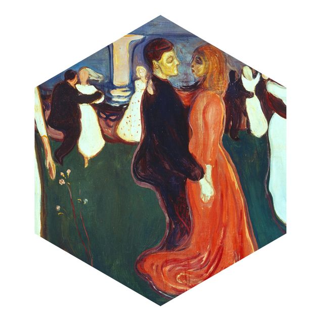 Papel de parede hexagonal Edvard Munch - The Dance Of Life