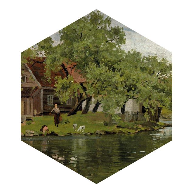 papel de parede com paisagem Edvard Munch - River Akerselven