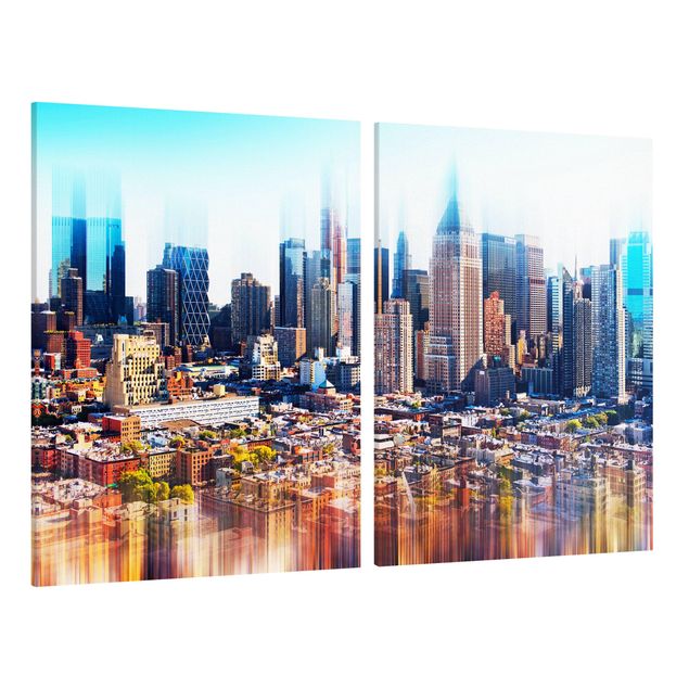 Telas decorativas cidades e paisagens urbanas Manhattan Skyline Urban Stretch