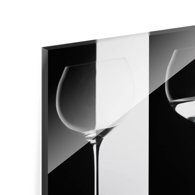 Painel anti-salpicos de cozinha Wine Glasses In Black & White