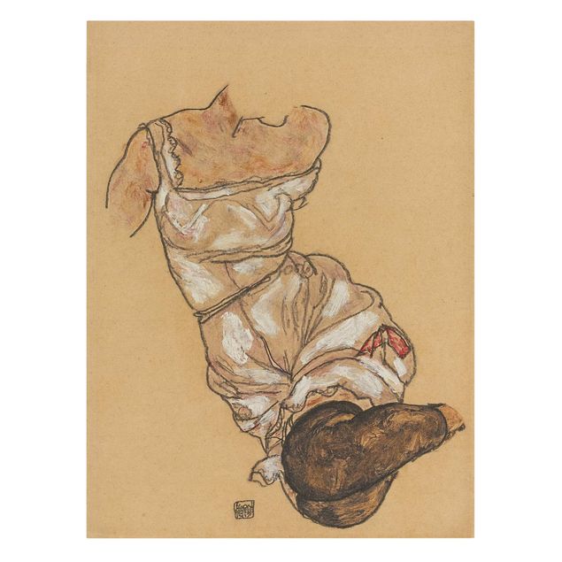 Quadros atos e eróticos Egon Schiele - Female Torso In Underwear
