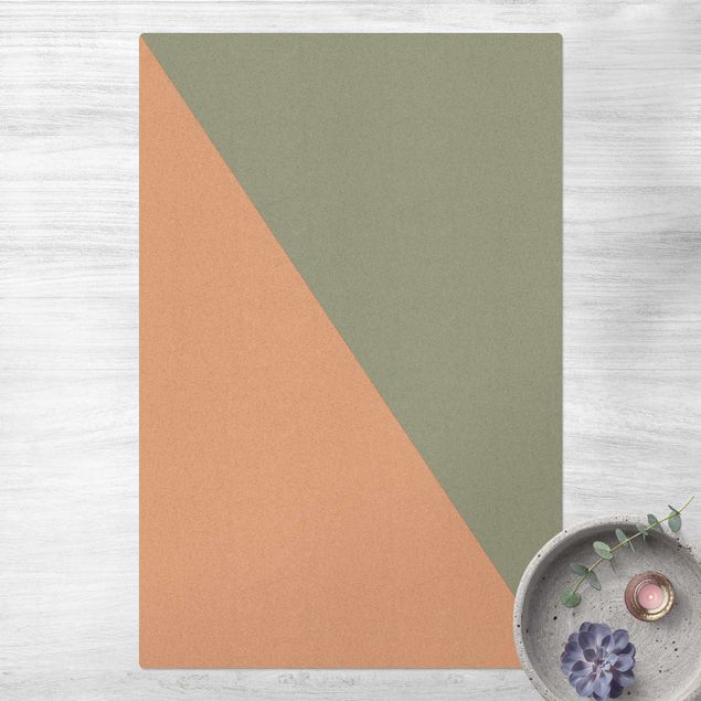 Tapetes verdes Simple Triangle In Olive Green