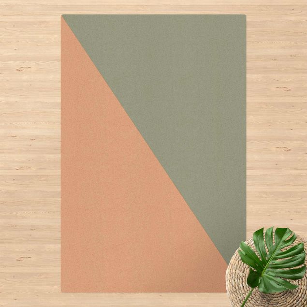 Tapetes modernos Simple Triangle In Olive Green