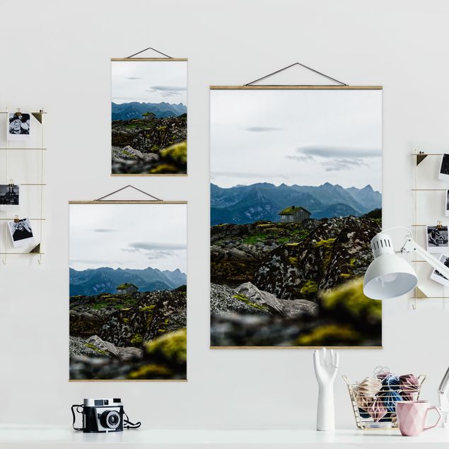 quadros decorativos para sala modernos Desolate Hut In Norway
