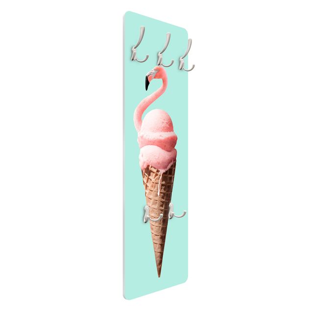 Cabides de parede Ice Cream Cone With Flamingo