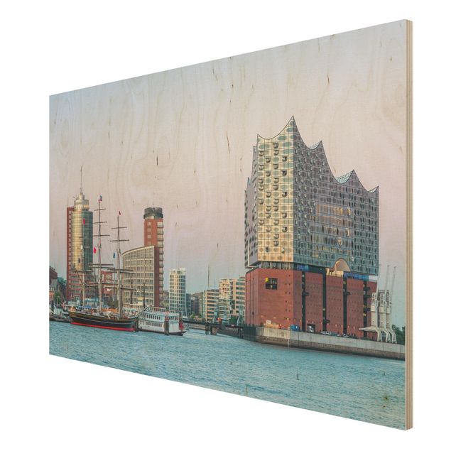 quadro de madeira para parede Elbphilharmonie Hamburg