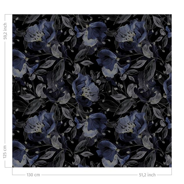 Cortinados estampados Elegant Flower Pattern Dark