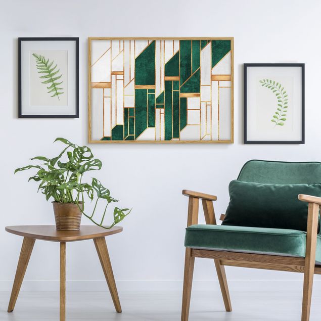 Quadros famosos Emerald And gold Geometry