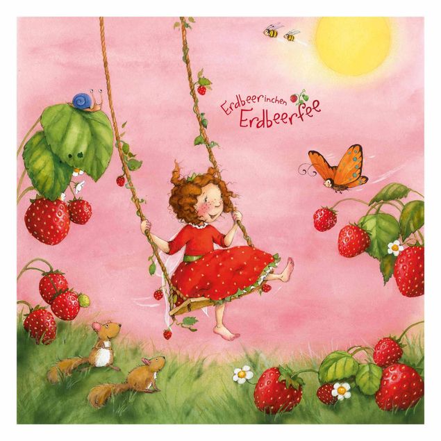 Mural de parede Little Strawberry Strawberry Fairy - Tree Swing