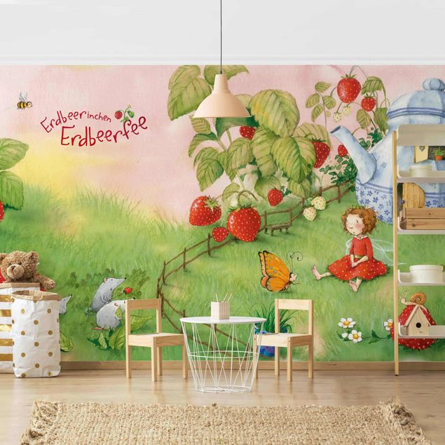 papel de parede moderno Little Strawberry Strawberry Fairy - In The Garden