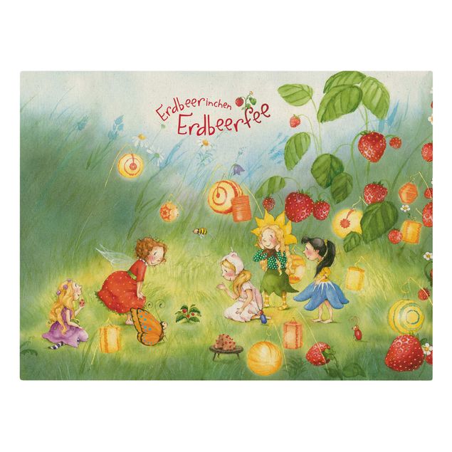 quadros decorativos para sala modernos Little Strawberry Strawberry Fairy - Lanterns