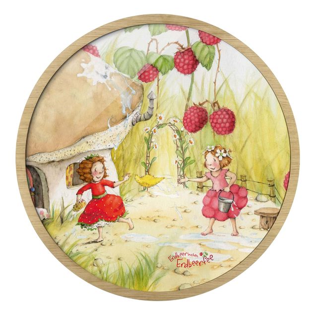 Quadros redondos Little Strawberry Strawberry Fairy - Beneath The Raspberry Bush