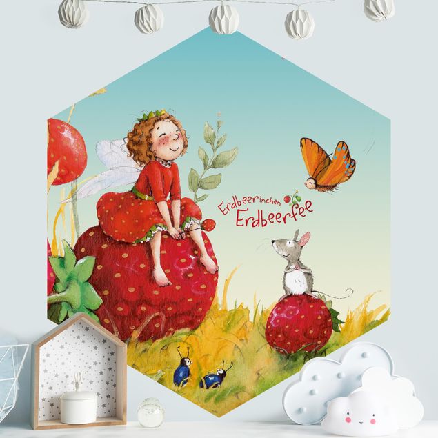 papéis de parede com borboletas The Strawberry Fairy - Enchanting