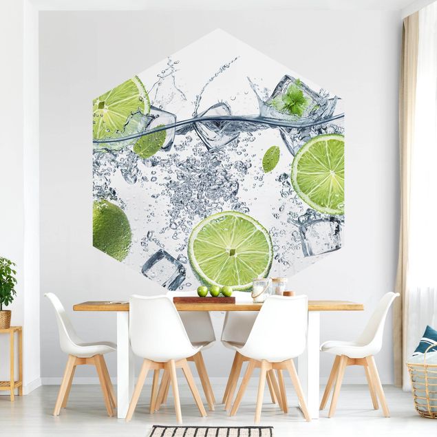 Papel de parede hexagonal Refreshing Lime