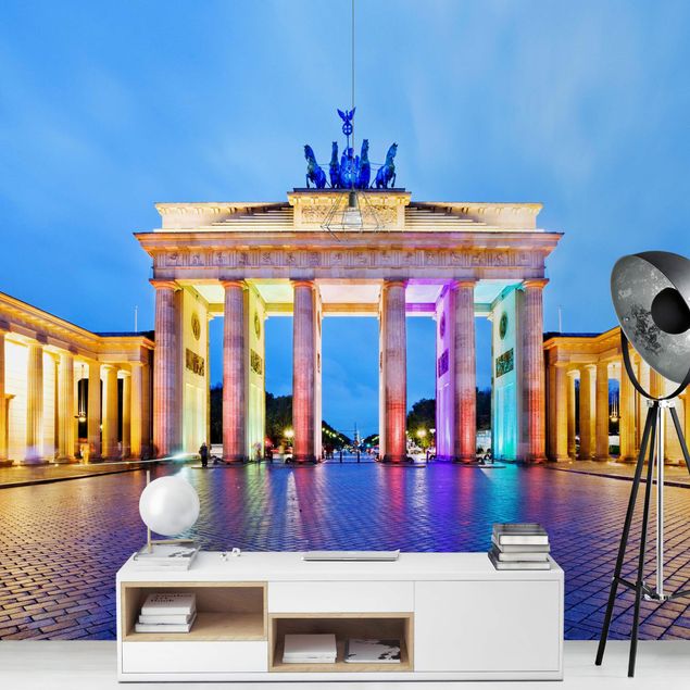 papel de parede moderno Illuminated Brandenburg Gate