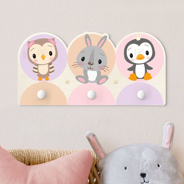 decoração para quartos infantis Owl Bunny Penguin