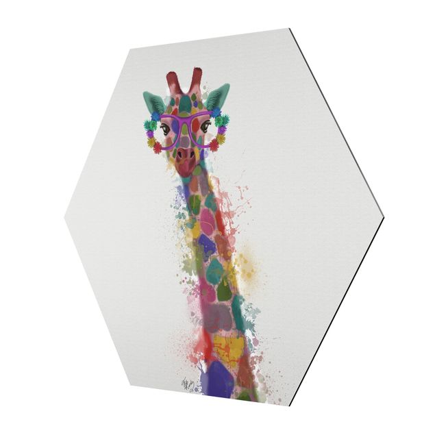 Quadros decorativos Rainbow Splash Giraffe