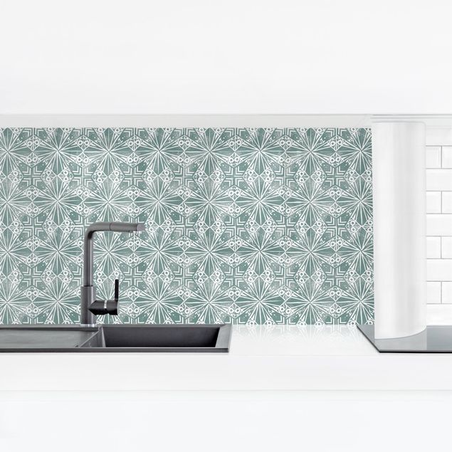Backsplash de cozinha imitação azulejos Vintage Pattern Geometric Tiles
