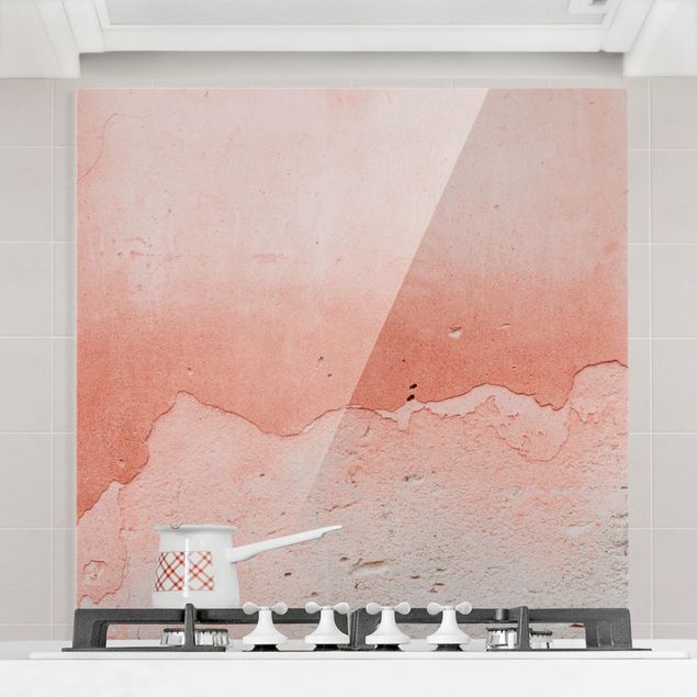 decoraçao para parede de cozinha Pink Concrete In Shabby Look