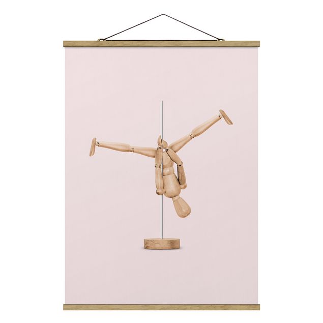 quadros decorativos para sala modernos Pole Dance With Wooden Figure