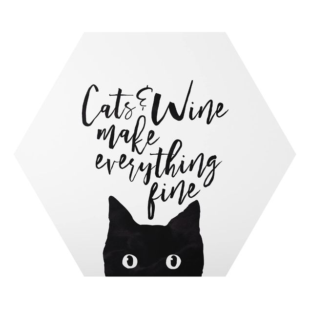 quadro animais quarto bebé Cats And Wine make Everything Fine