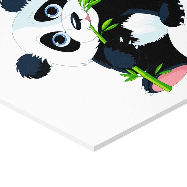 Quadros hexagonais Nibbling Panda