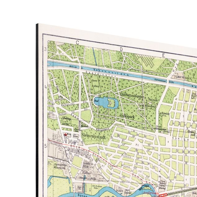 Quadros retro Vintage Map Berlin