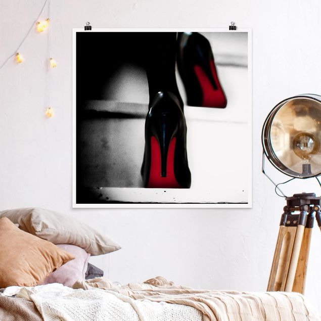 Posters em preto e branco High Heels In Red