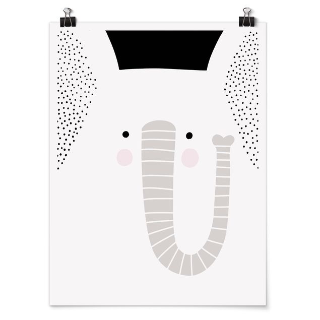 Posters animais Zoo With Patterns - Elephant