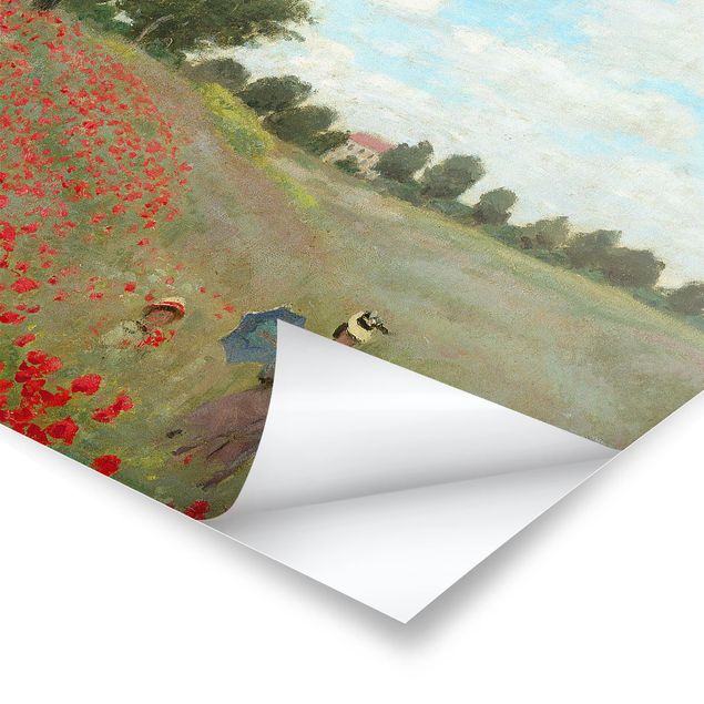 Posters flores Claude Monet - Poppy Field Near Argenteuil