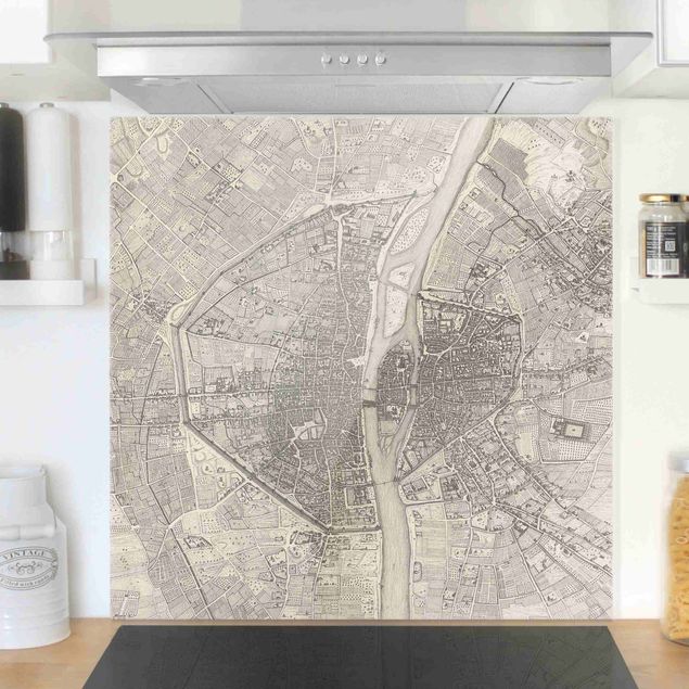 decoraçao cozinha Vintage Map Paris