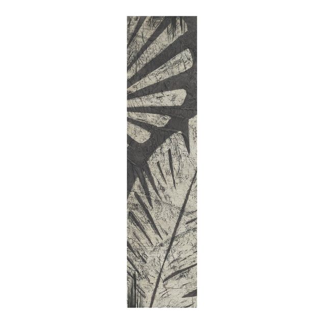 Painéis deslizantes flores Palm Leaves Dark Grey Backdrop