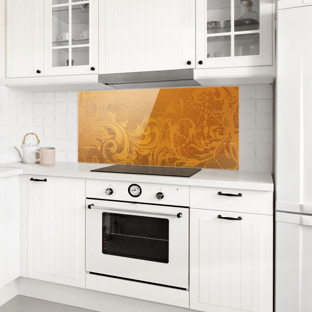 Painel anti-salpicos de cozinha padrões Golden Baroque
